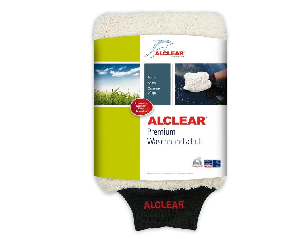 ALCLEAR® Waschhandschuh Premium 21x17cm, Farbe: natur
